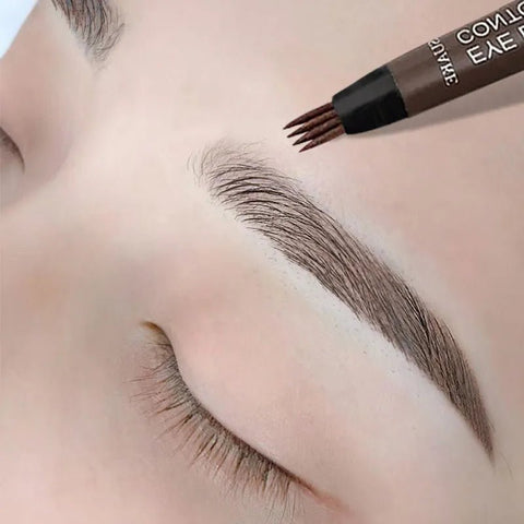 Eyebrow Pencil Waterproof 4-Point Liquid Long Lasting Microblade Cosmetic Brow Pen Makeup Tool
