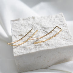 Pair of Ear Climber Earrings, Ear Climbers, Gold Ear Pins, Ear Crawlers Handmade Gold Filled