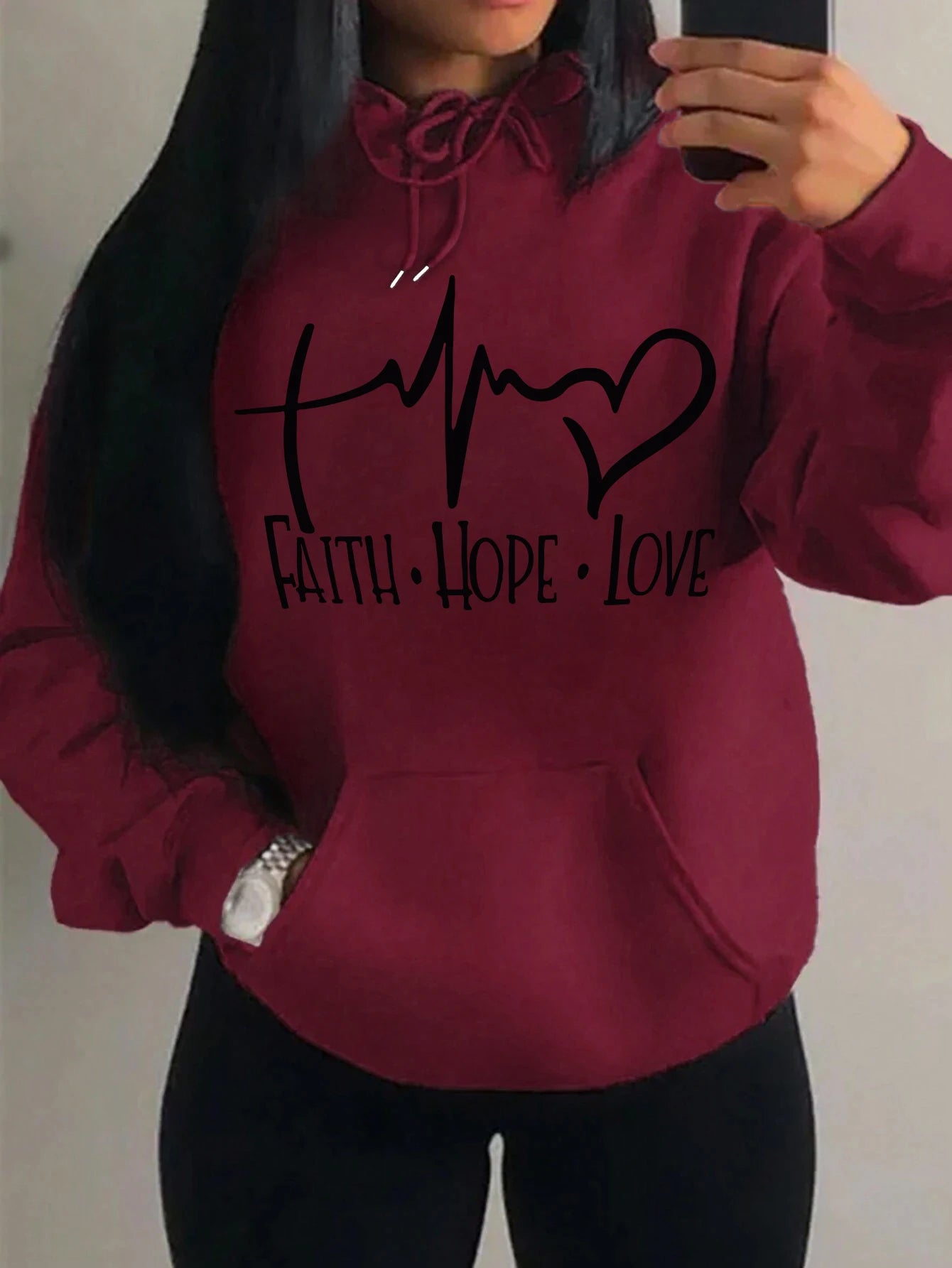 women's hoodie burgundy