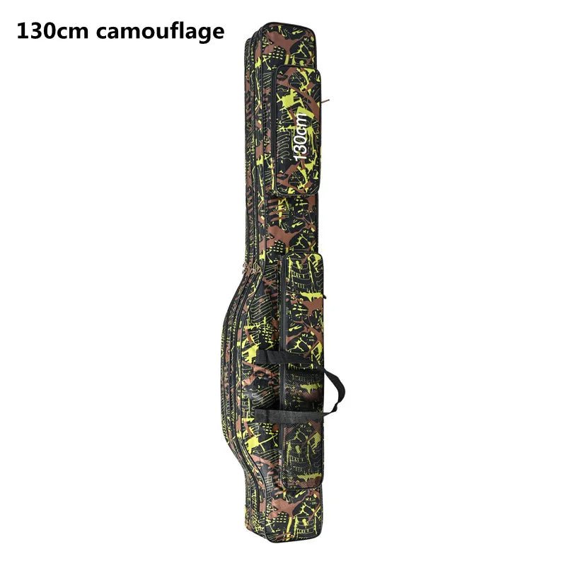 Camouflage-patterned rifle bag with '130cm' text on a white background