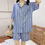 Women's Night Wears 2 Piece Pajama Set Plaid Shorts and Top Summer Pajama Set