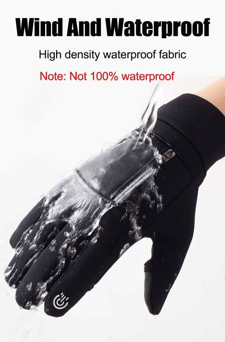 Winter Warm Touch Screen Compatible Gloves Outdoor Windproof Waterproof Cold-proof Gloves Unisex Driving Cycling Fishing Ski Gloves