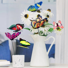 5-24Piece/Set 3D Simulation Butterflies Garden Yard Pot Planters Colorful Butterfly Stakes Decoration Outdoor Flower Pots Decor