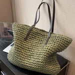 Luxury Design Straw Woven Tote Bag Casual Large Capacity Handbags Designer Fashion Women's Shoulder Bag