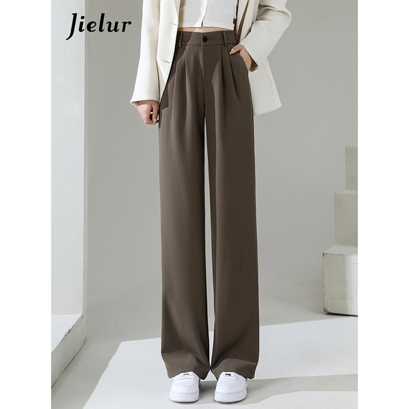 High Waist Double Buttons Wide Leg Pants Various Colors