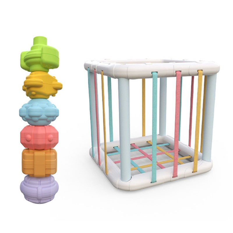 Montessori Toys for 1-2 Year Olds Colorful Cube with Multi Sensory Toys Baby Sensory and Suction Toys