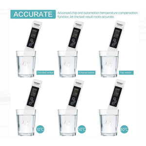 4-in-1 Digital Water Quality Tester TDS EC Meter, Range 0 to 9990 Multifunctional Water Purity Temperature TEMP PPM Tester