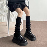 Women's Thigh High Knit Leg Warmers, Stylish Warm Socks, Punk Vintage 90's School Girls Knitted Leg Warmers