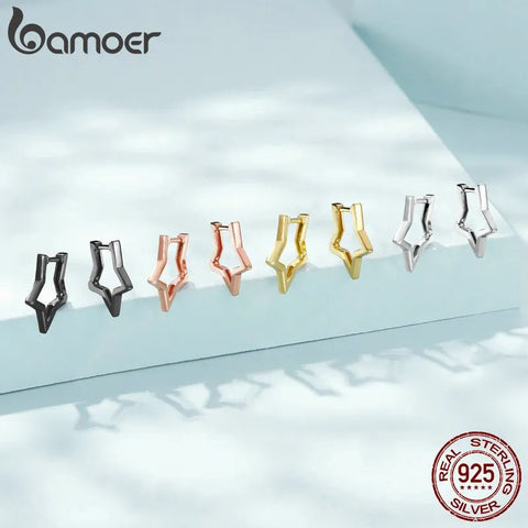 Star Stud Earrings Women 925 Sterling Silver Platinum Plated Minimalist Fashion Jewelry Gift