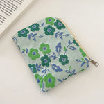 Mini Zipper Coin Purse for Women Cute Floral Clutch Purse Lipstick Bag Key Wallet Travel Makeup Cotton Storage Bag Pouch