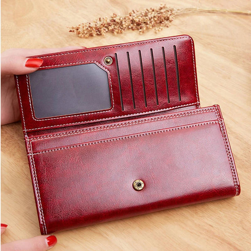 Women's Faux Leather Wallet Luxury Long Rectangular Wallet Boutique Fashion Purse Money Bag Card Holder