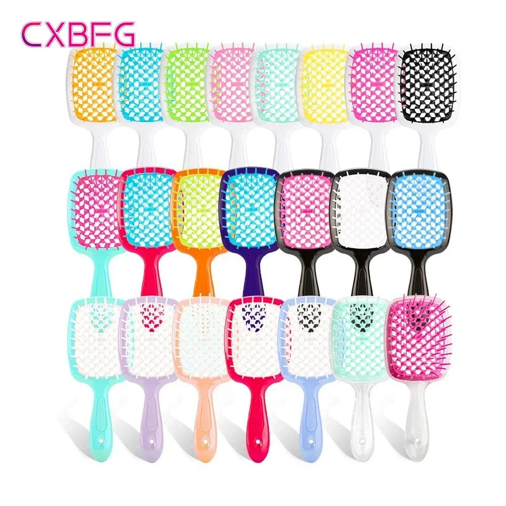 Detangling Hair Brush Massage Combs Hollow Out Wet Curly Hair Detangling Brushes Barber Comb Salon Hair Styling Tools