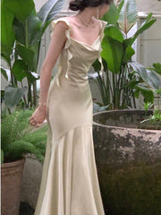 Women's Elegant Ruffles Patchwork Evening Party Mermaid Dress