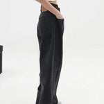 Women's Baggy  Long Jeans Black Wide Leg Trousers Streetwear Vintage High Waist Denim Pants Big Pocket