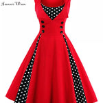 Plus Size Women's Retro Vintage Dress 50s 60s Rockabilly Style Party Midi Dresses