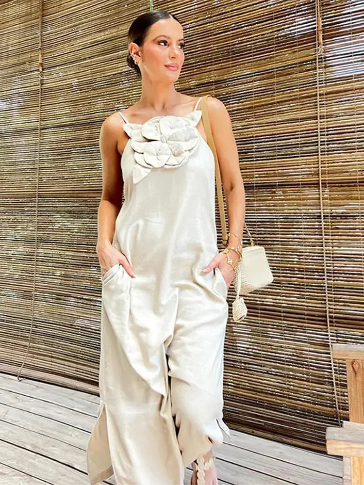 New Elegant Boutique Maxi Dress Sleeveless Solid Color Side Split Vintage Fashion Loose Dress