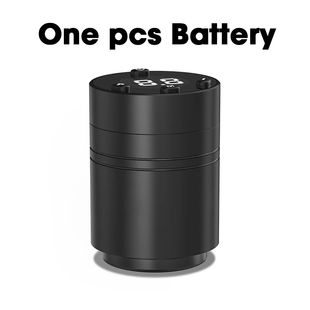 Black cylindrical battery on a white background with text 'One pcs Battery'.