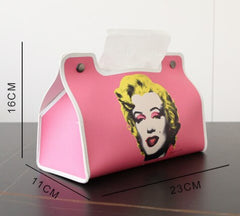 Faux Leather Car Tissue Box Cover Tissue Box Holder Organizer for Car, Bathroom, Kitchen and Office Room Decor