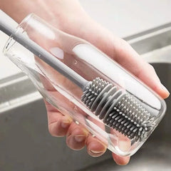 Cleaning Brush Long Handle Silicone Cup Scrub Brush Milk Bottle Water Bottle Cleaner Glass Cup Cleaning Brush Kitchen Cleaning Tools