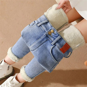 Winter Thick Fleece Lined Women's Jeans High Waist Skinny Warm Jeans Pencil Pants