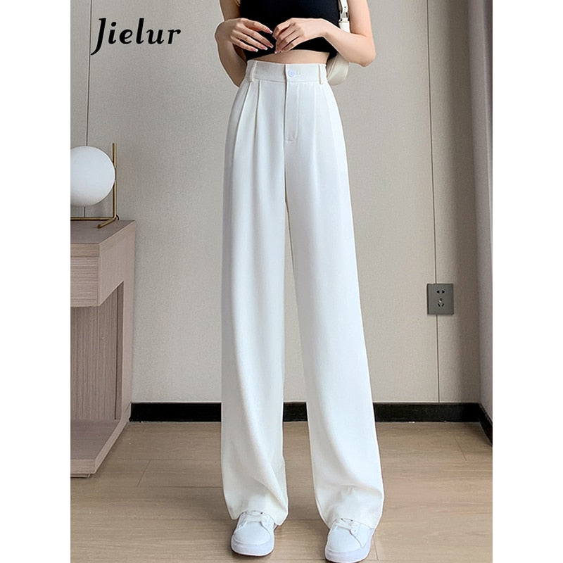 High Waist Double Buttons Wide Leg Pants Various Colors