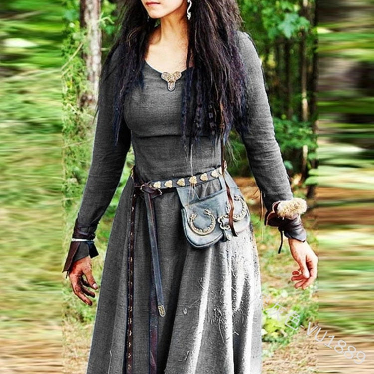 Medieval Dress Long Sleeve gray