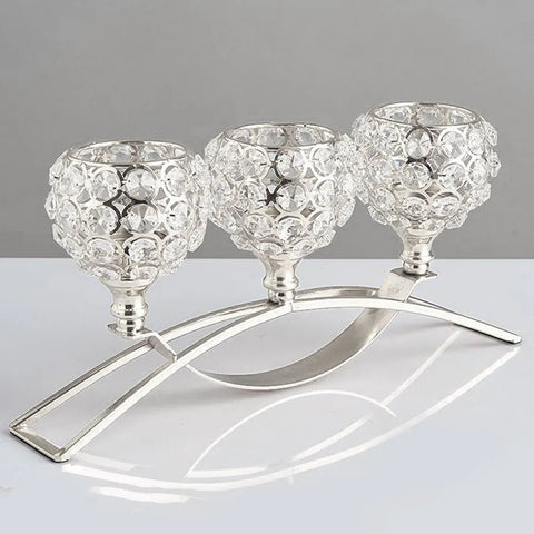 Candle Holder Metal Crystal Candlestick Dining Table Centerpiece Wedding Christmas Home Decoration
