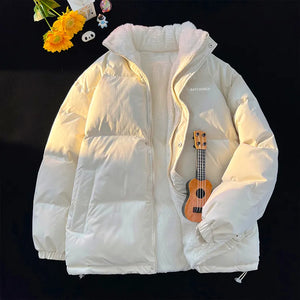 Women's Thick Coat Winter Jacket Stand Up Collar Cotton Padded Jackets Fashion Thick Parka