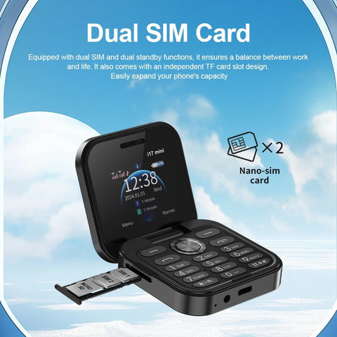 Foldable Mini Phone SERVO i17 Dual SIM 2G FM Radio Flashlight Video Player Magic Voice Flip Cellphon