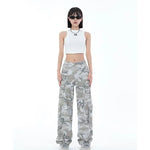 Women's Camouflage Cargo Pants Hip Hop Oversized Streetwear Spring Autumn Straight New Wide Leg High Street Fashion Casual Trousers