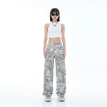 Women's Camouflage Cargo Pants Hip Hop Oversized Streetwear Spring Autumn Straight New Wide Leg High Street Fashion Casual Trousers