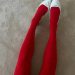 Women's Stockings Slim See-Through Lingerie Tights Lace Leggings Women's Pantyhose Red Body Sexy Stockings