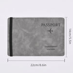 PU Leather Passport Wallet Travel Document Card Holder