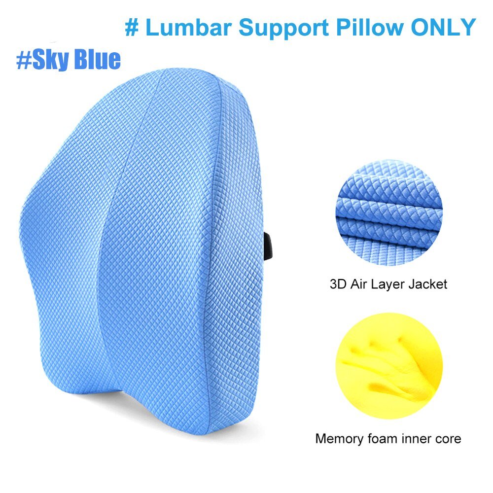 Memory Foam Orthopedic Seat Cushion Back Tailbone Support Pillow Office Home Car Comfort Gift
