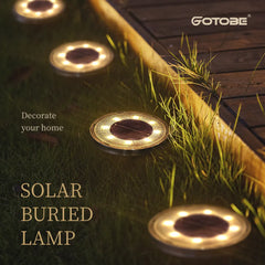 Waterproof LED Outdoor Solar Power Ground Light Lighting-Control Path Deck Lights Yard Driveway Lawn Garden Decoration Lamps