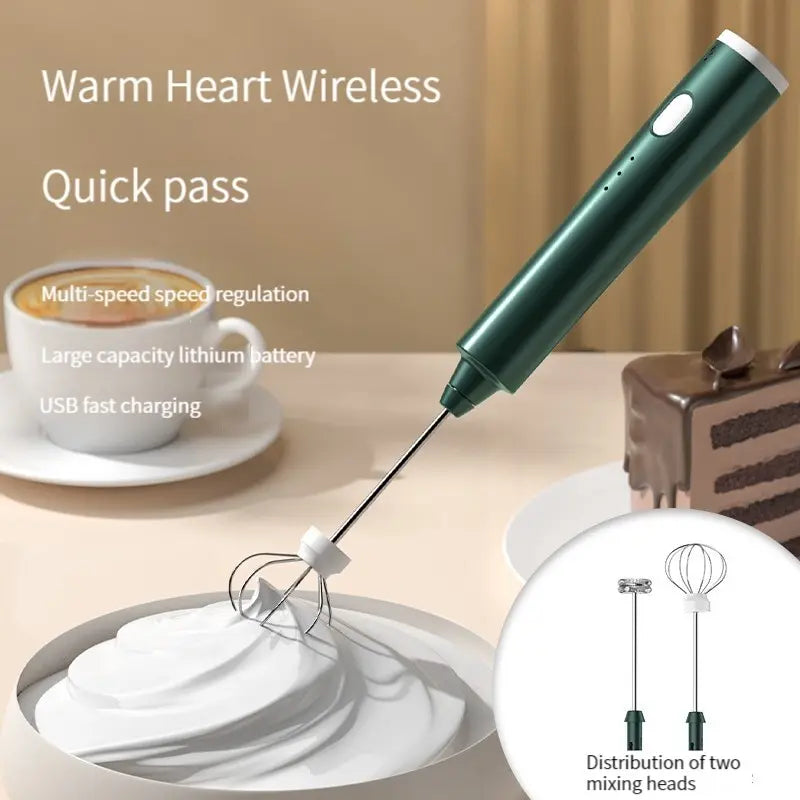 1 PCS USB Rechargeable Handheld Egg Beater 3 Speeds Milk Frother Foam Maker Mixer Coffee Drink Frothing Wand Foamer