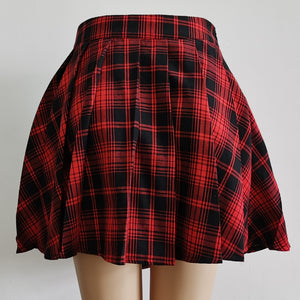 Girl's Women's Punk Irregular Mini Pleated Skirt Asymmetric Cutout High Waist Gothic Plaid Skirt