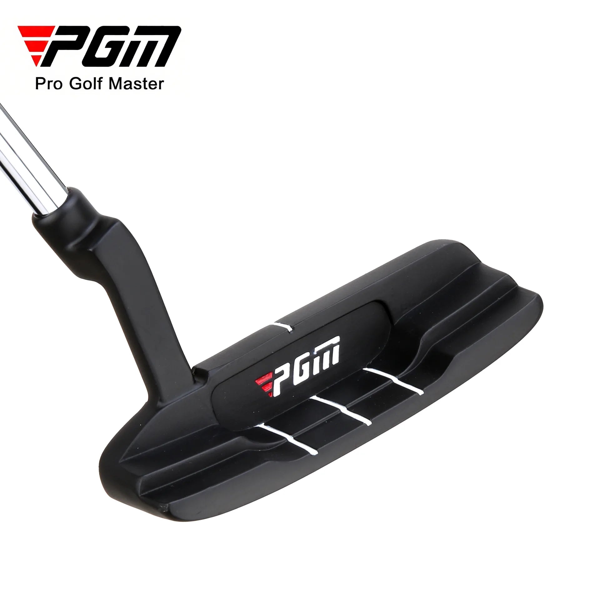 Black golf putter with PGM logo on a white background