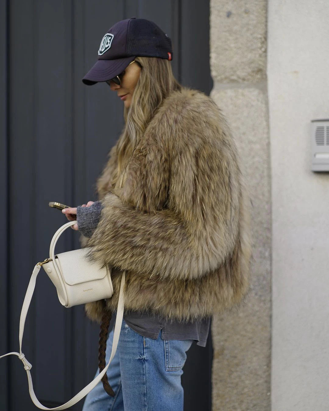 Faux Fur Jacket brown