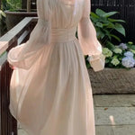 Boutique Fashion Elegant Midi Party Dress Vintage A-Line Solid Chic Prom Wedding Guest Dress