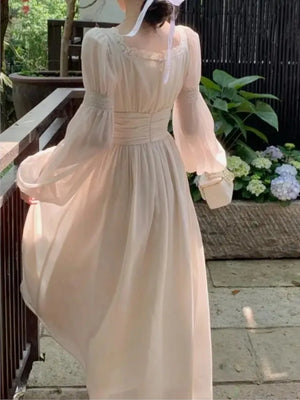 Boutique Fashion Elegant Midi Party Dress Vintage A-Line Solid Chic Prom Wedding Guest Dress