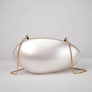 Pearl Acrylic Evening Bag New Fashion Luxury Mini Clutch Purse Women's w/ Chain Shoulder Crossbody Wedding Party Handbag