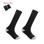 Heated Socks with battery black with grey heel