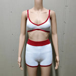 Spring/Summer Contrast Knit Outfits Halter Top And Shorts Sets Female Beach Holiday Sexy Casual Shorts Suit Y2k Sets