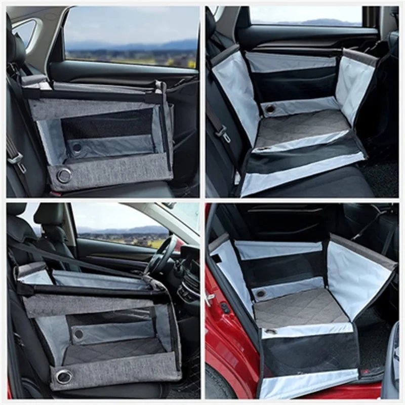 Car seat cover with multiple views inside a vehicle