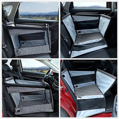 Car seat cover with multiple views inside a vehicle