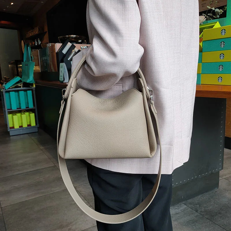 Luxury Soft Genuine Leather Shoulder Bag Messenger Bags Boutique Fashion Trendy Square Shape Handbag