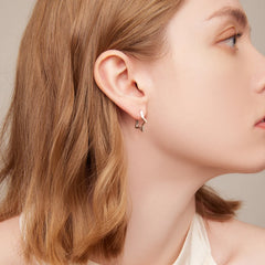 Platinum Over 925 Sterling Silver Earrings Star Shape Stud Minimalist Earrings