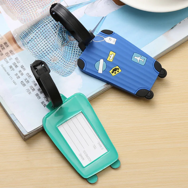 New Fashion Silicon Luggage Tags Travel Accessories for Bags Portable Luggage Tag Cartoon Style for Girls Boys Card Tag Cover