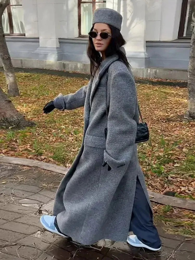 Long Faux Wool Coat